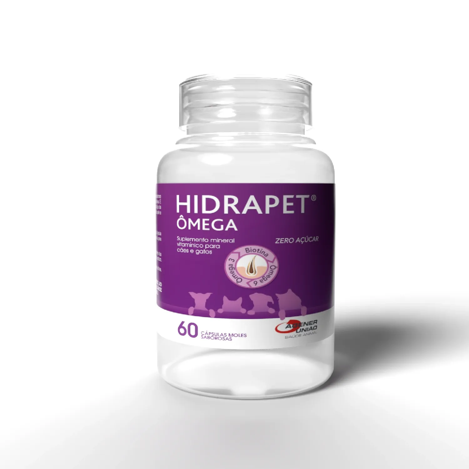 Suplemento Mineral Vitaminico Hidrapet Omega Zero Acucar frasco_FRENTE-05